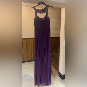 Elegant Purple Sleeveless Dress